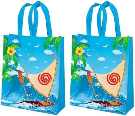 GANKTOWCOY 20 Piezas de Bolsas de Fiesta de Caricatura, Bolsas Reutilizables para Regalos de Chica Oceánica con Asas para Decoraciones de Fiesta - imagen 1