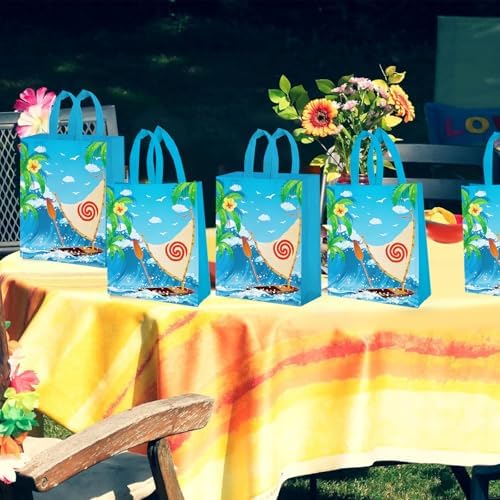GANKTOWCOY 20 Piezas de Bolsas de Fiesta de Caricatura, Bolsas Reutilizables para Regalos de Chica Oceánica con Asas para Decoraciones de Fiesta - imagen 3