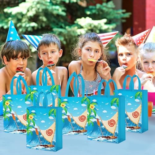 GANKTOWCOY 20 Piezas de Bolsas de Fiesta de Caricatura, Bolsas Reutilizables para Regalos de Chica Oceánica con Asas para Decoraciones de Fiesta - imagen 5