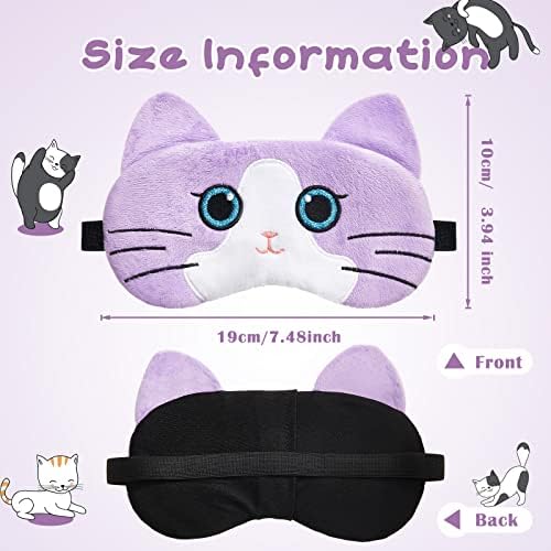 Máscara de Sueño para Niños Vicenpal 6 Pcs, Lindos Gatos, Cubierta Suave y Ligera para Ojos, Máscara Kawaii, Regalos para Fiestas de Cumpleaños - imagen 2