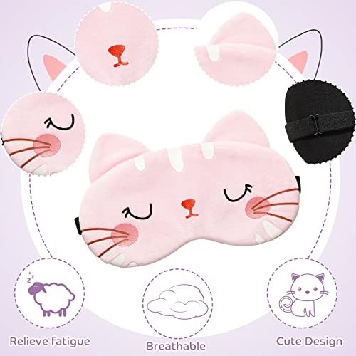 Máscara de Sueño para Niños Vicenpal 6 Pcs, Lindos Gatos, Cubierta Suave y Ligera para Ojos, Máscara Kawaii, Regalos para Fiestas de Cumpleaños - imagen 3