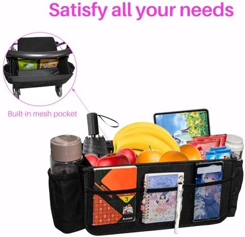 Canasta Mejorada para Rollator con Soporte para Taza, Bolsa Grande de Accesorios para Andadores con Múltiples Bolsillos, Accesorios para Personas - imagen 4