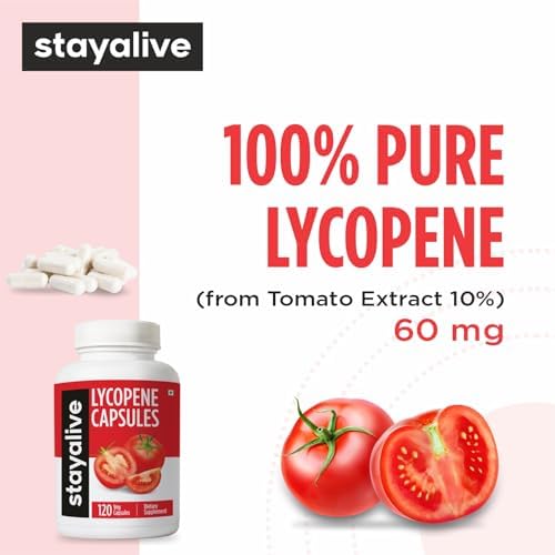 Suplemento de Licopeno STAY ALIVE para Hombres 60mg, Extracto Natural de Tomate en Polvo, 120 Cápsulas, 4 Meses de Suministro, 100% Vegano, No GMO y - imagen 3