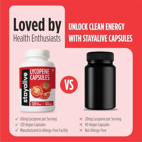 Suplemento de Licopeno STAY ALIVE para Hombres 60mg, Extracto Natural de Tomate en Polvo, 120 Cápsulas, 4 Meses de Suministro, 100% Vegano, No GMO y - imagen 4