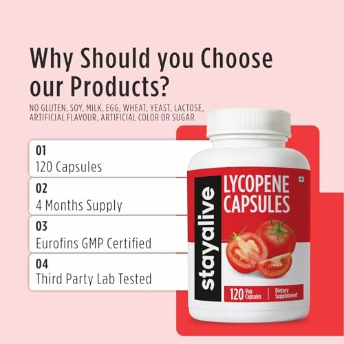 Suplemento de Licopeno STAY ALIVE para Hombres 60mg, Extracto Natural de Tomate en Polvo, 120 Cápsulas, 4 Meses de Suministro, 100% Vegano, No GMO y - imagen 5