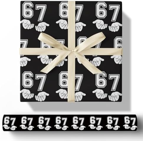 Papel de Regalo NeoJoy 67 Divertido para Cumpleaños y Navidad, 10 Hojas de 17x29.5” en Bolsa Negra, Decoración de Fiesta para Niños - imagen 1