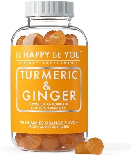 Gomitas Be Happy Be You de Cúrcuma y Jengibre – Soporte para Articulaciones y Movilidad – Mezcla Antioxidante Natural – Veganas, No GMO, Sin Gelatina - imagen 1