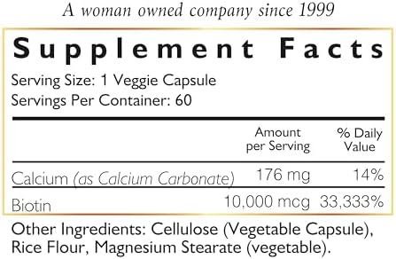 Cocó March N.M.D Biotina Molecular - 10,000 mcg, Apoya el Cabello y Uñas Saludables - Libre de Gluten, Soja, Lácteos, Paleo y Vegano, 60 Porciones - imagen 5