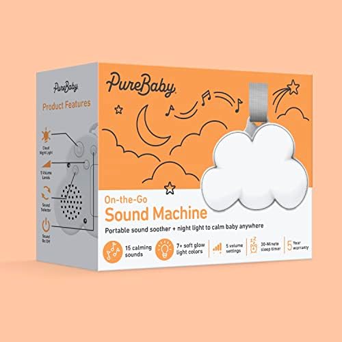 Máquina de Sonido y Luz Nocturna Portátil Pure Enrichment PureBaby Cloud - 15 Sonidos Relajantes, Ideal para Bebés y Niños, Funciona a Batería - imagen 7