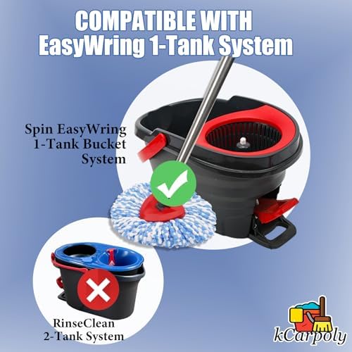 Cabezal de Repuesto kCarpoly 6+1 para Mopas Giratorias Compatible con O-Ceda EasyWring, Uso Seco y Húmedo, Microfibra para Núcleo de 5.9in (Azul) - imagen 2