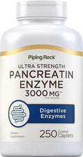 Piping Rock Pancreatina Enzimas Digestivas | 250 Tabletas | Ultra Fuerte | Suplemento No Transgénico y Libre de Gluten - imagen 1