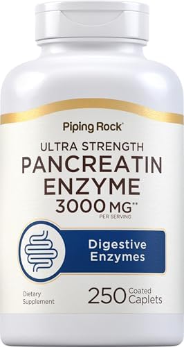 Piping Rock Pancreatina Enzimas Digestivas | 250 Tabletas | Ultra Fuerte | Suplemento No Transgénico y Libre de Gluten - imagen 1