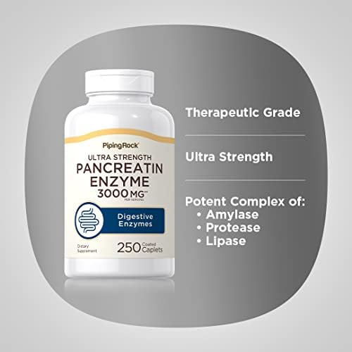 Piping Rock Pancreatina Enzimas Digestivas | 250 Tabletas | Ultra Fuerte | Suplemento No Transgénico y Libre de Gluten - imagen 4