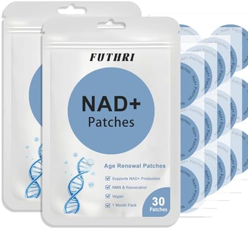 Parches FUTHRI NAD+, Veganos, 60 Piezas | Parches para Hombres y Mujeres | Energía y Envejecimiento Saludable | Con CoQ10 y Nicotinamida | Uso Cómodo - imagen 1