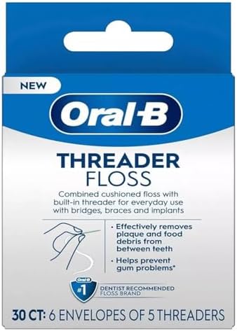 Hilo Dental Oral-B Threader, 30 piezas: 6 sobres con 5 enhebradores cada uno. - imagen 1