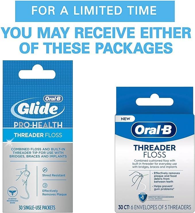 Hilo Dental Oral-B Threader, 30 piezas: 6 sobres con 5 enhebradores cada uno. - imagen 3