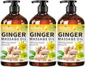 Paquete de 3 Aceites de Masaje de Jengibre con Aceite de Árnica, Aceite de Vitamina E y Aceite de Semilla de Uva, 100% Natural para Drenaje Linfático - imagen 1