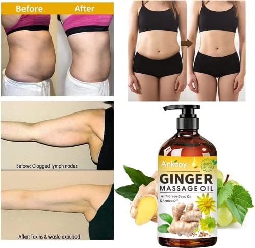 Paquete de 3 Aceites de Masaje de Jengibre con Aceite de Árnica, Aceite de Vitamina E y Aceite de Semilla de Uva, 100% Natural para Drenaje Linfático - imagen 4