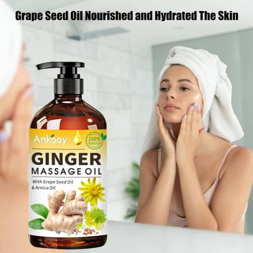 Paquete de 3 Aceites de Masaje de Jengibre con Aceite de Árnica, Aceite de Vitamina E y Aceite de Semilla de Uva, 100% Natural para Drenaje Linfático - imagen 5