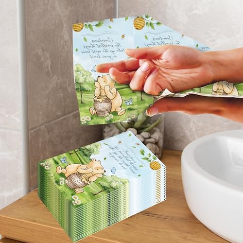100 Servilletas de Papel para Baby Shower de Osito, 100 Piezas, Decorativas y Desechables, Tema de Cartoon, Suministros para Fiesta y Cumpleaños - imagen 6