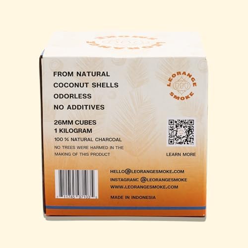 Carbón de Coco Premium LeOrange para Hookah (1KG, 26mm) – 100% Natural, Sin Aditivos ni Rellenos, Carbones Inodoros y de Larga Duración - imagen 5