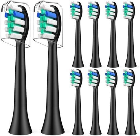 Cabezas de cepillo de dientes de repuesto compatibles con el cepillo eléctrico sónico Rtauys S5, 10 piezas, color negro - imagen 1