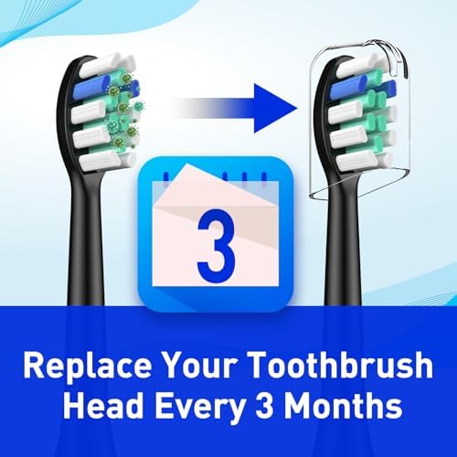 Cabezas de cepillo de dientes de repuesto compatibles con el cepillo eléctrico sónico Rtauys S5, 10 piezas, color negro - imagen 5