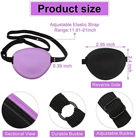 Parches Oculares SATINIOR Ajustables para Ambliopía, 10 Piezas en 10 Colores, Parche Suave de Seda para Adultos y Niños, Halloween, Izquierdo o - imagen 2