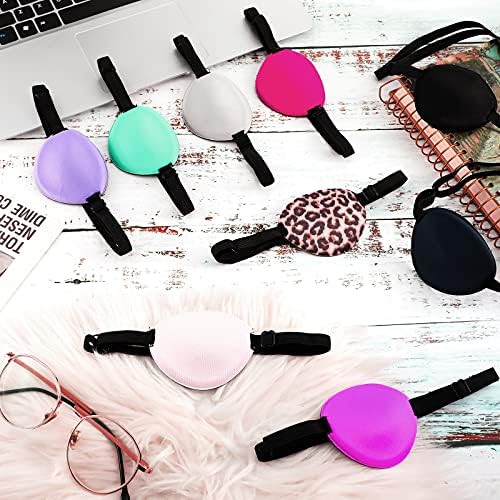 Parches Oculares SATINIOR Ajustables para Ambliopía, 10 Piezas en 10 Colores, Parche Suave de Seda para Adultos y Niños, Halloween, Izquierdo o - imagen 3