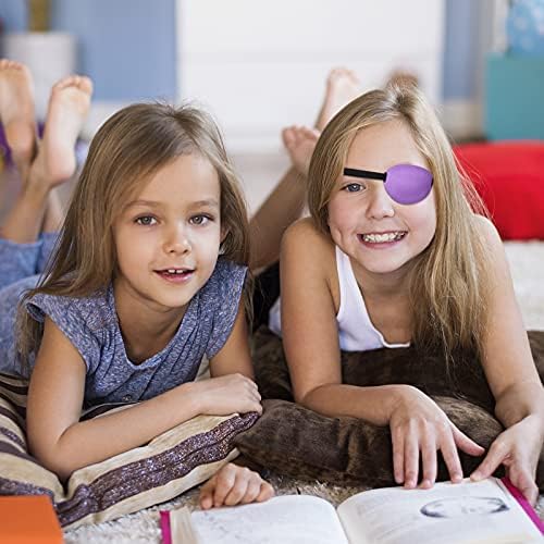 Parches Oculares SATINIOR Ajustables para Ambliopía, 10 Piezas en 10 Colores, Parche Suave de Seda para Adultos y Niños, Halloween, Izquierdo o - imagen 4