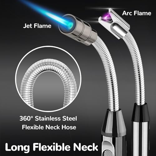Encendedor Eléctrico de Arco Recargable USB - 2 Piezas, Cuello Flexible, Antiviento, Ideal para Camping, BBQ y Estufa de Gas - imagen 2