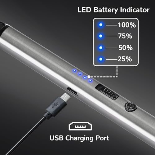Encendedor Eléctrico de Arco Recargable USB - 2 Piezas, Cuello Flexible, Antiviento, Ideal para Camping, BBQ y Estufa de Gas - imagen 6