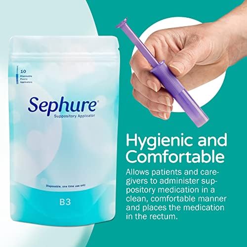 Aplicador desechable fácil de usar para supositorios Sephure para hombres y mujeres, 1 paquete de 10 unidades, tamaño B3, ideal para el estreñimiento. - imagen 2