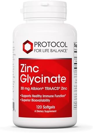 Zinc Glycinate 30mg de Protocol for Life Balance - Suplemento de Zinc con Albion Traacs - Soporte para el Sistema Inmunológico - Keto y Libre de - imagen 1
