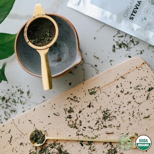 Hojas de Stevia Orgánica 4 oz (113g) - Certificación USDA, Té de Hierbas Secas, Cortadas y Tamizadas - imagen 5