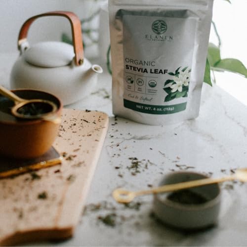 Hojas de Stevia Orgánica 4 oz (113g) - Certificación USDA, Té de Hierbas Secas, Cortadas y Tamizadas - imagen 7