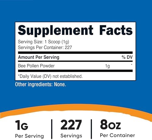 Nutricost Polvo de Polen de Abeja (8 oz) - 227 Porciones, Sin Sabor, Libre de Gluten, No OGM, Suplemento Dietético Vegetariano - imagen 2