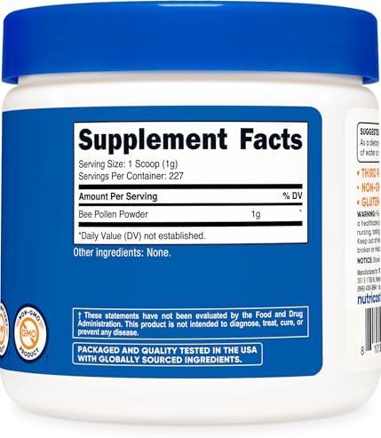 Nutricost Polvo de Polen de Abeja (8 oz) - 227 Porciones, Sin Sabor, Libre de Gluten, No OGM, Suplemento Dietético Vegetariano - imagen 5