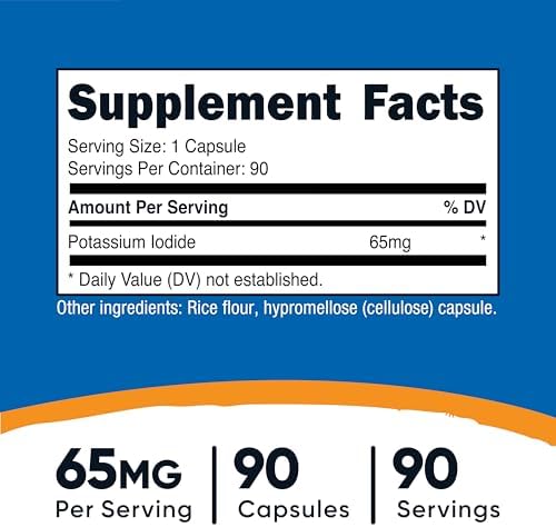 Nutricost Yoduro de Potasio (KI), 90 Cápsulas, 65mg por Porción, Vegetariano, Sin OGM y Sin Gluten - imagen 2
