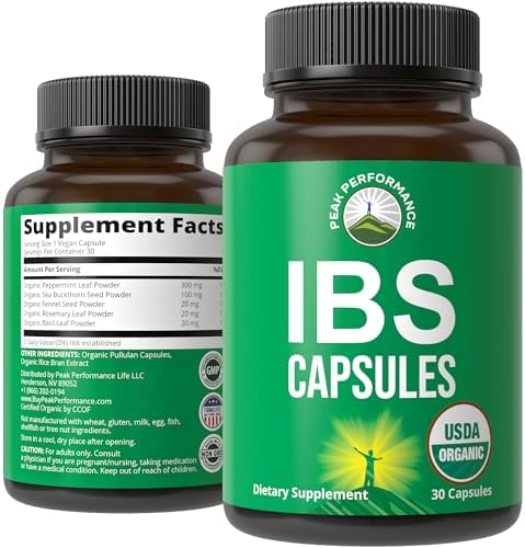 Cápsulas Orgánicas USDA para el Síndrome del Intestino Irritable, Alivio de Ingestión, Distensión y Gases - Suplemento con 5 Ingredientes Orgánicos - imagen 1