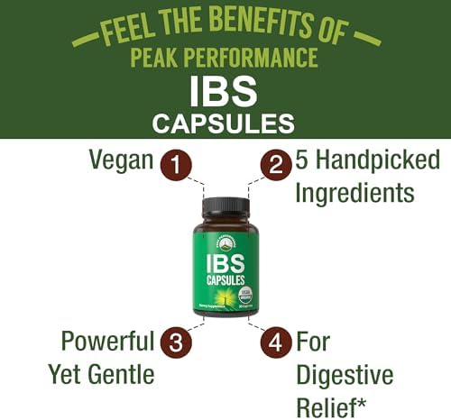 Cápsulas Orgánicas USDA para el Síndrome del Intestino Irritable, Alivio de Ingestión, Distensión y Gases - Suplemento con 5 Ingredientes Orgánicos - imagen 2