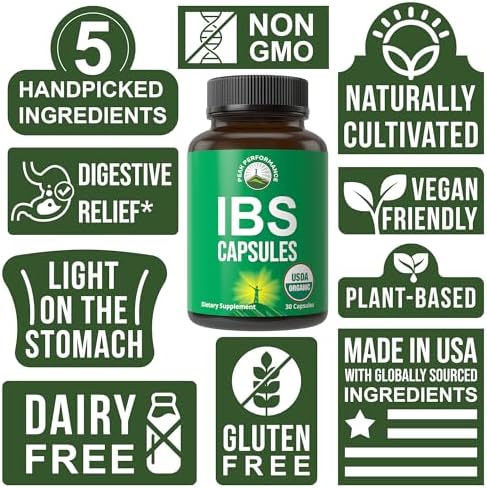 Cápsulas Orgánicas USDA para el Síndrome del Intestino Irritable, Alivio de Ingestión, Distensión y Gases - Suplemento con 5 Ingredientes Orgánicos - imagen 7