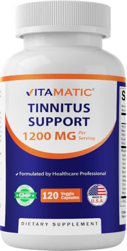 Vitamatic Tinnitus Relief Support – 120 Cápsulas Veganas – 1200 mg Por Porción – Apoya la Salud Auditiva, Reduce el Zumbido, Sin GMO, Sin Gluten - imagen 1