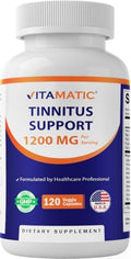 Vitamatic Tinnitus Relief Support – 120 Cápsulas Veganas – 1200 mg Por Porción – Apoya la Salud Auditiva, Reduce el Zumbido, Sin GMO, Sin Gluten - imagen 1