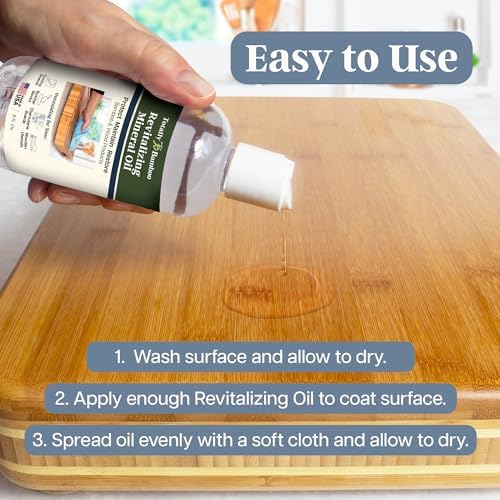 Aceite para Tablas de Cortar Totally Bamboo – Aceite Mineral de Grado Alimenticio para Madera y Bambú, Seguro para Alimentos, 8 Onzas - imagen 2