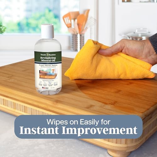 Aceite para Tablas de Cortar Totally Bamboo – Aceite Mineral de Grado Alimenticio para Madera y Bambú, Seguro para Alimentos, 8 Onzas - imagen 3