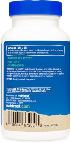 Nutricost Chlorella Orgánica 500mg, 240 Tabletas - Sin Gluten, No Transgénico - imagen 4