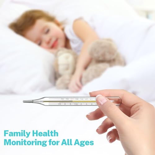 MAGICLULU Termómetro Oral de Vidrio 5 Piezas para Adultos, Escala Dual ℃ & ℉, Medición Precisa para Niños, Bebés y Adultos, Incluye Estuche - imagen 6