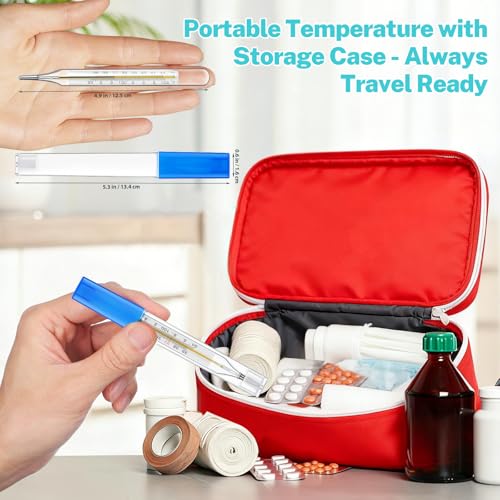 MAGICLULU Termómetro Oral de Vidrio 5 Piezas para Adultos, Escala Dual ℃ & ℉, Medición Precisa para Niños, Bebés y Adultos, Incluye Estuche - imagen 7