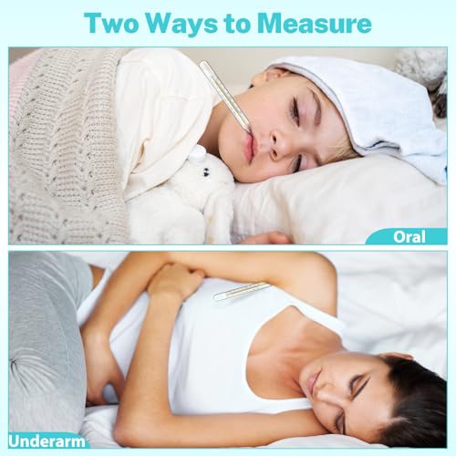 MAGICLULU Termómetro Oral de Vidrio 5 Piezas para Adultos, Escala Dual ℃ & ℉, Medición Precisa para Niños, Bebés y Adultos, Incluye Estuche - imagen 8